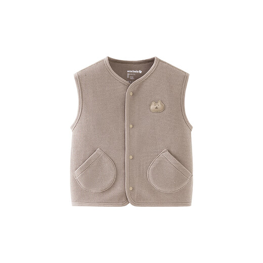 Mini Bara pure cotton children's thermal vest for boys and girls, inside and outside vest, autumn 2025, camel 50101 80