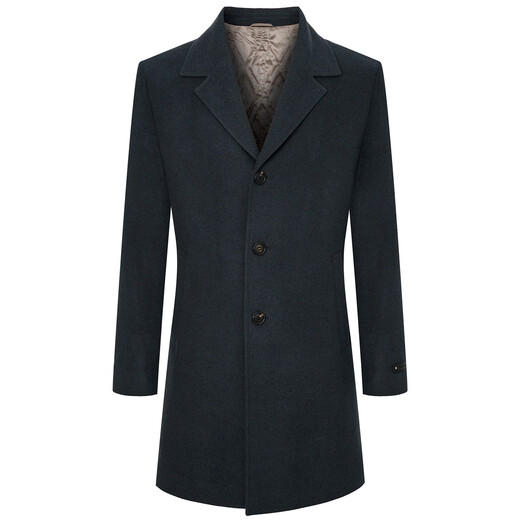 Angel Bird Coat Men's Autumn and Winter Men's 100% Wool Business Casual Lapel Warm Wool Coat Jacket Slim Men Green L -48(175/96)