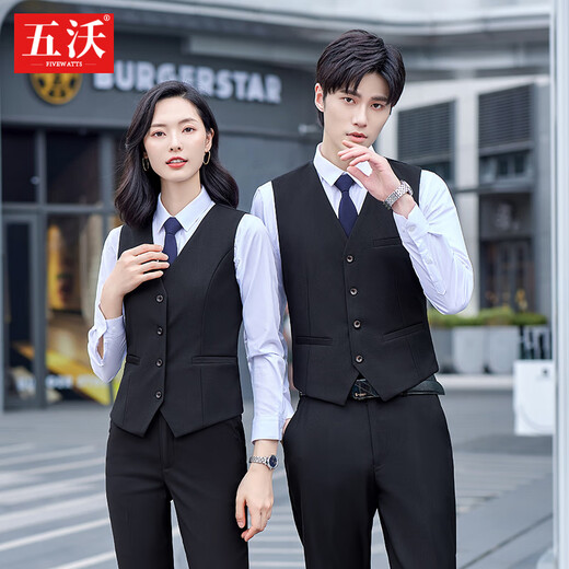 Wuwo autumn and winter professional wear women's suit suit vest for men and women hotel front desk reception bank 4s teacher work uniform men's vest + trousers + shirt (remark color) 3XL