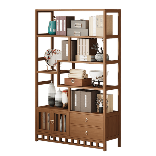 Sizhuge solid wood new Chinese style Bogu rack ornament display cabinet Duobaoge tea set partition tea storage storage shelf simple 80 simple style thickened and reinforced