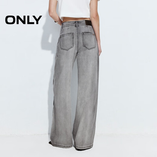 ONLY2025夏季新款渐变长裤宽松舒适直筒裤牛仔裤女|125232040 J08 浅牛仔灰 M M标准裤长