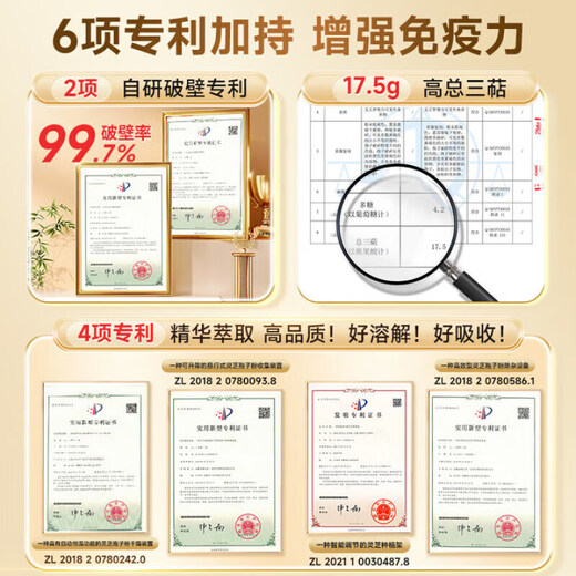 北京同仁堂破壁灵芝孢子粉长白山灵芝粉增强免疫手术后恢复营养品滋补品送礼 3盒90g