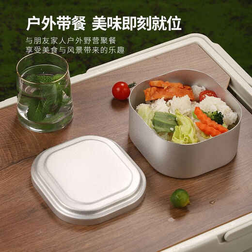 Hanboco aluminum lunch box, hygienic all-aluminum lunch box, nostalgic thickened old-fashioned lunch box factory outdoor camping aluminum lunch box lunch box, sandblasted handle 950ml