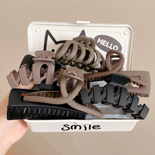 Hair Clip Women's 2025 New Extra Large Grappling Clip Back of the Head Shark Clip Pumpkin Hair Clip Clip Headwear Black - 15cm Big Mac - If you can't hold it, it's free