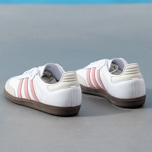 阿迪达斯（adidas）休闲鞋女鞋2025年秋季新款三叶草运动鞋samba德训鞋低帮板鞋 JI2677白/奇迹紫粉/汉玉白 20 36 (2MM)