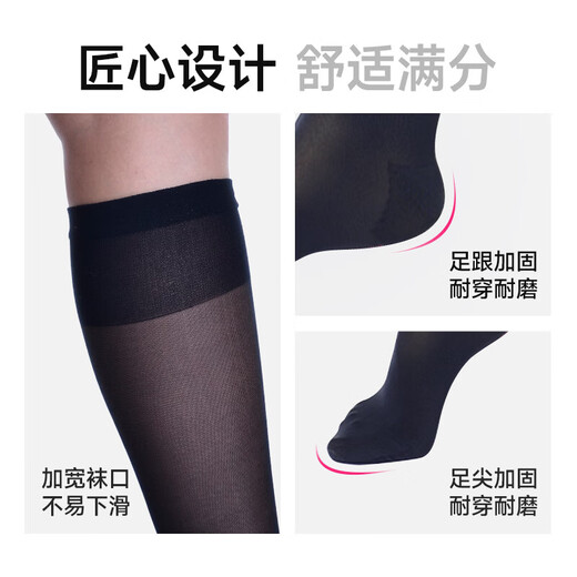 Madi pressure calf socks for women in summer with slight pressure to show beautiful legs and slimming down jk socks black mid-calf sexy stockings 18mmhg sexy black (thin) S shoe size 36-37