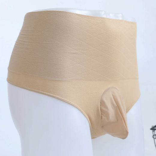 Renduo men's jj set thong sexy and interesting buttocks control tummy control high waist large size men's thong triangle buttocks underwear