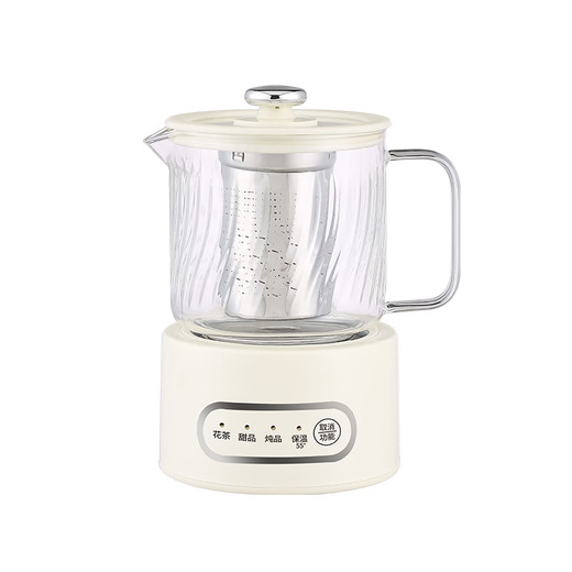 YRYE health pot fully automatic office glass health pot scented tea one person small tea making electric stew cup mini multi-function health cup milk white smart model 0.6L