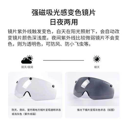 PMTMIPS Asian version anti-collision goggles cycling helmet bicycle aerodynamic helmet road mountain bike men's and women's equipment goggles moonlight white L size (58-61CM)