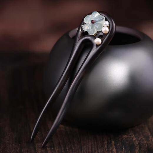 Fayouman U-shaped hairpin, ancient style hairpin, sandalwood hairpin, Chinese style, new Chinese style wooden hairpin, hairpin for girls gift, pearl Xiuyu wood U hairpin