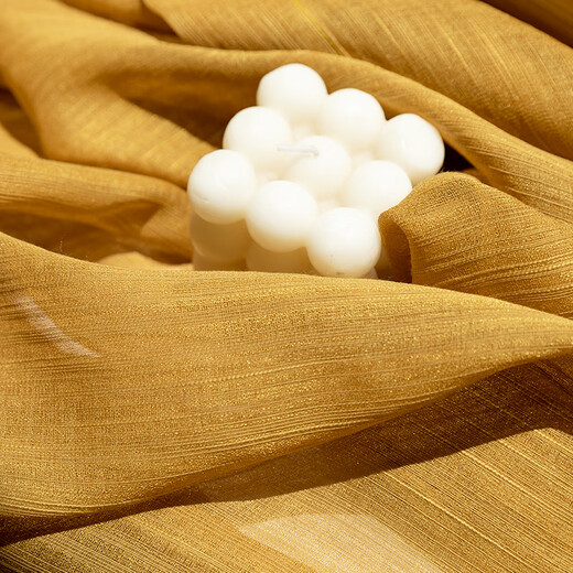 Wen Yijiamu Tangsha new orange gauze curtain balcony living room bay window dream curtain high-end light and impermeable pine green width 4.0*height 2.7 hook 1 piece free