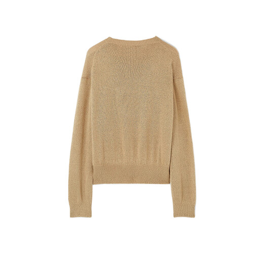 Loro Piana/nuoyoupiana LP Pull Brolo femme soie bouclé tricoté col rond manches longues chemise à bascule 2025 nouveau camel beige L