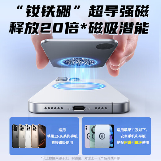 Eary card-type mobile phone radiator magnetic bracket aluminum alloy high conductivity back sticker cooling artifact vapor chamber magsafe patch ultra-thin portable for live streaming games and dramas titanium silver high conductivity heat dissipation/bracket integrated/thin and portable