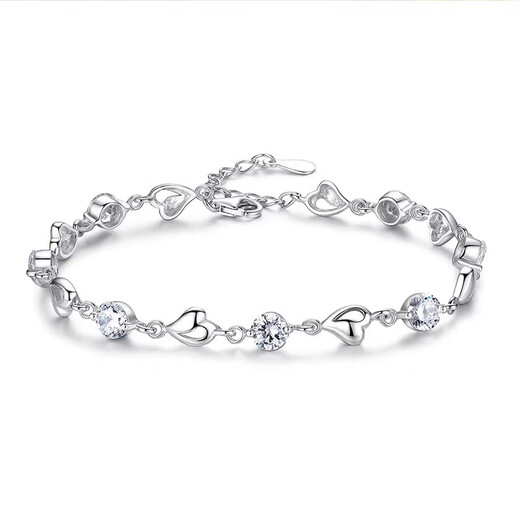 Nilan Fat Dong Lai's same style pt950 platinum bracelet for women Pt950 platinum 18K diamond light luxury niche exquisite sense gift for daughter Dolphin Love White Diamond