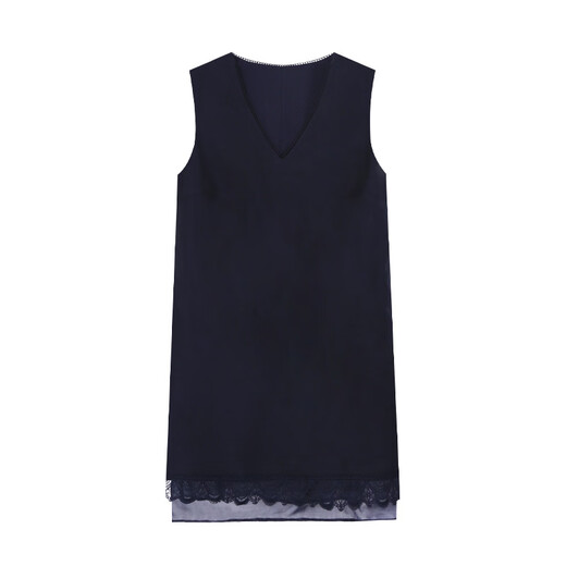 Inside and Outside 2025 summer Korean V-neck hem lace spliced ​​Organya sleeveless dress for women 15052 white S
