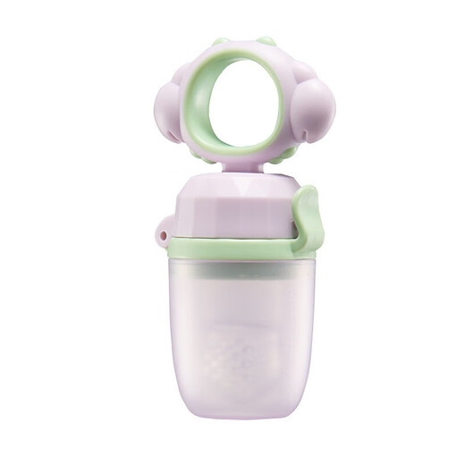 Baby food bite bag Fruit and Vegetable Silicone extrusion molar stick teether baby eating fruit supplementary utensils for home use pink with base 1 pack