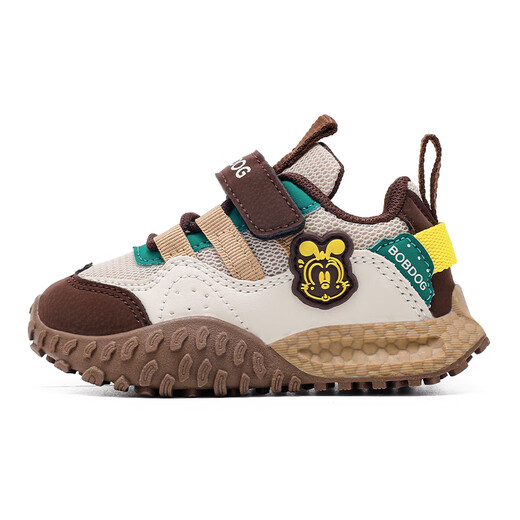 Babudou Children's Shoes Boys Autumn Lightweight Toddler Shoes Soft Sole Comfortable Baby Shoes 102353064 Ancient Tree Brown/Light Rice 25