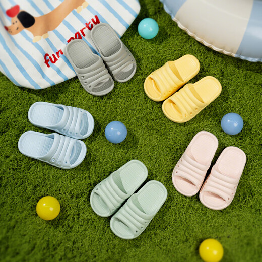 LATE TIME children's slippers summer boys and girls bathroom bath non-slip home parent-child slippers indoor home baby slippers green 16 cm inner length 160 suitable for feet about 15cm long