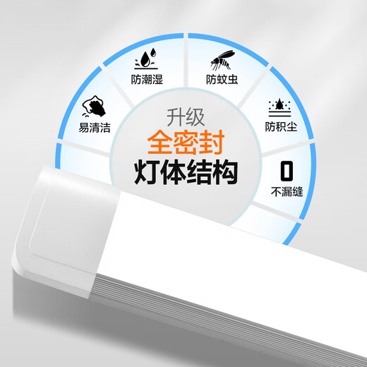 Zuoji three-proof LED lamp integrated long strip purification bracket lamp factory ultra-bright display cabinet fluorescent lamp project ultra-bright energy-saving commercial 1.2 meters white light 100W