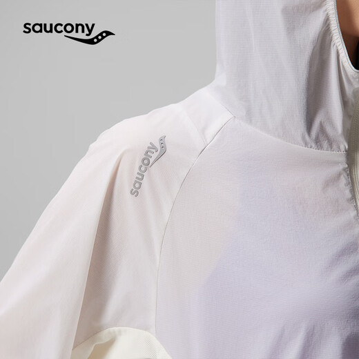 Saucony Sports Windbreaker para mujeres en primavera y verano cómodo y versátil suelto y transpirable protector solar chaqueta tejida de agua avena
