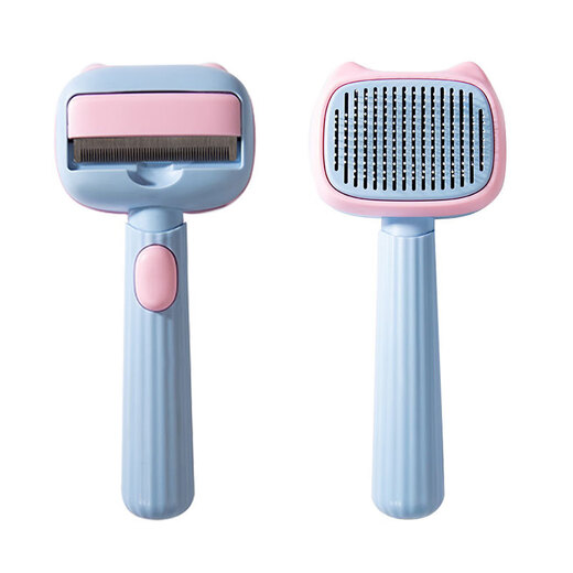 Jingmengyuan Bichon Frize special comb for fluffy hair pulling artifact Bichon Frize open knot puppy comb puppy daily necessities blue and pink