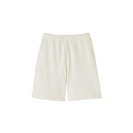MUJI women's terry mid-pants women's pants shorts 25 years women's sports sweatpants casual pants BB2U1A5A off-white L (165/70A)