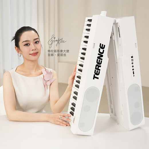 Terrence V70 Folding Hammer Electric Piano 88-key Electronic Piano for Adults and Children Entry Exam Performance Portable Electric Piano Haoyue White + Gift Pack