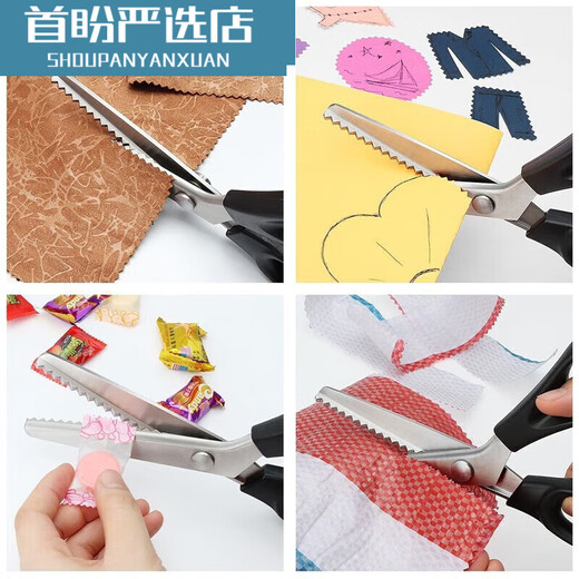 Spitzenschere, gezahnte Schere, Schneiderschere, große und kleine Wellenschere, Stoffmusterschneider, Stickschere, Heimwerkerwerkzeug, mittlere Wellenzähne 5 mm