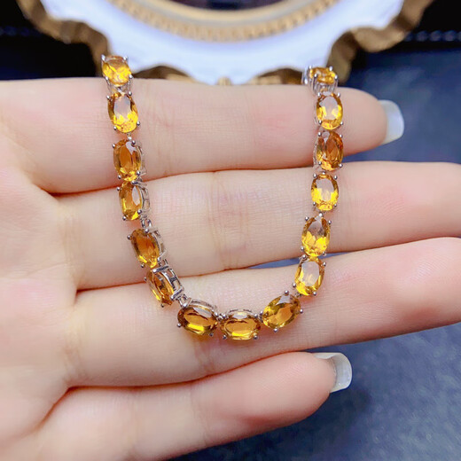 The same bracelet as Fat Donglai, high clarity full fire color 4*6mm, 925 sterling silver, strong earth attribute