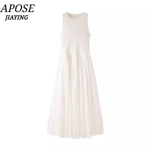 UHFR AINOS JIAYINY TIENDA FAURA 2025 Summer Nuevo vestido de tejido de hambre de empalme delgado de la cintura para mujeres 9899 Negro 9898 M