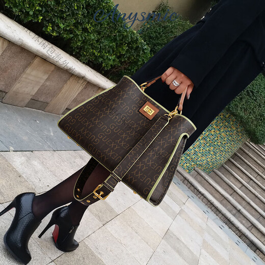 Anymic Bag Bag Women's Bolso Bag Bag Bag Bag Bag Women's Bucket 2025 Nuevo nicho de gran capacidad Bag de hombro Marrón oscuro