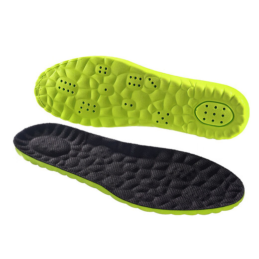 Sweat-absorbent and breathable military training insoles, anti-odor soft elastic deodorant for men who stand for a long time without getting tired, shock-absorbing, super soft and breathable for sweaty feet, 1 pair, strong cotton, gray 43-44