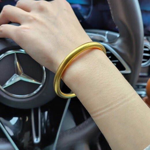 Laohuangxiang gold silver-wrapped bracelet for women, ancient method inheritance gold 9999 pure gold ring gold bracelet solid unchanged 5mm 57 ring mouth