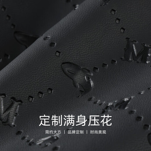 Mark Huafei light luxury embossed leather lapel jacket men's 2026 spring trend handsome motorcycle suit pu jacket 1086 black 001 regular M 170