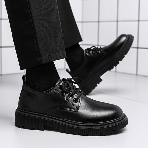 Woodpecker Leather Shoes Men's New Men's Shoes Business Casual Leather Shoes Men's Work Commuting Formal Shoes Work Black Shoes Men Black 42