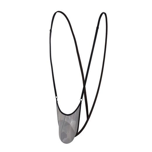 Private hair men's U thin nylon low-waist trendy sexy big bag leopard print one-piece thong Sapphire small net One size fits all 90-200Jin Jin is equal to 0.5 kg