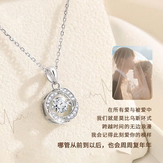 GLTEN Swarovski Zirconium Mobius Silver Necklace for Women 2025 New Light Luxury Niche Pendant Birthday Gift for Girlfriend