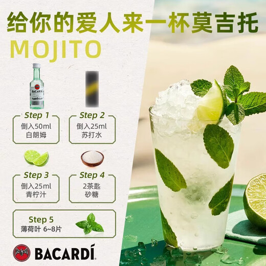 野格（JAGERMEISTER）小瓶洋酒 六大基酒  威士忌 白兰地 伏特加 朗姆酒 龙舌兰 金酒 bai加得白朗姆酒伴50ml*1瓶
