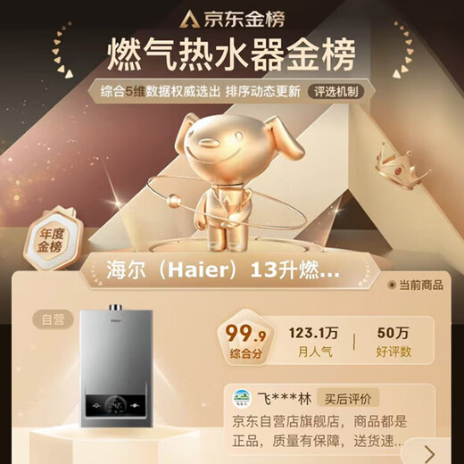 Haier MODEL 13-liter gas-fired natural gas water heater for home use, low water pressure start, 15% national subsidy, energy saving, fast heating, door-to-door installation 13MODEL (12T) U1