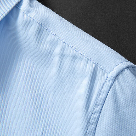 Woodpecker (TUCANO) Chemise d'été à Manches Courtes pour Hommes Business Casual Couleur Unie Polyvalent Confortable Top Homme Bleu Clair 2XL