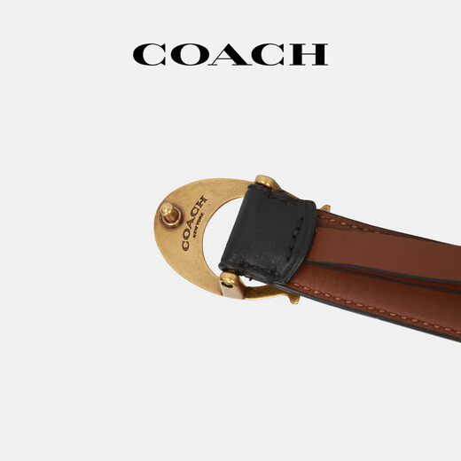 蔻驰（COACH）节日生日礼物官方授权经典C扣皮带时尚百搭皮质腰带送女友礼物 椭圆马车扣C3271 B4SGU M