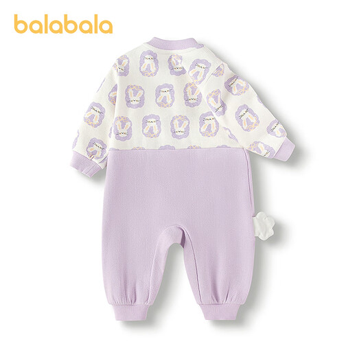 Balabala shopping mall same style baby jumpsuit autumn baby outdoor crawling clothes 2025 new cute and cute purple 70120 66cm