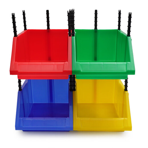 Qingzhai thickened oblique parts box shelf storage box combined plastic hardware screw box warehouse component box A1-blue (180*120*80mm)