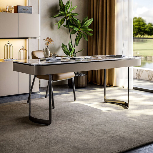 Jijiafeiju modern light luxury desk home desk study designer simple slate Italian style minimalist desk lacquered surface + without desktop socket - desk 1.2m