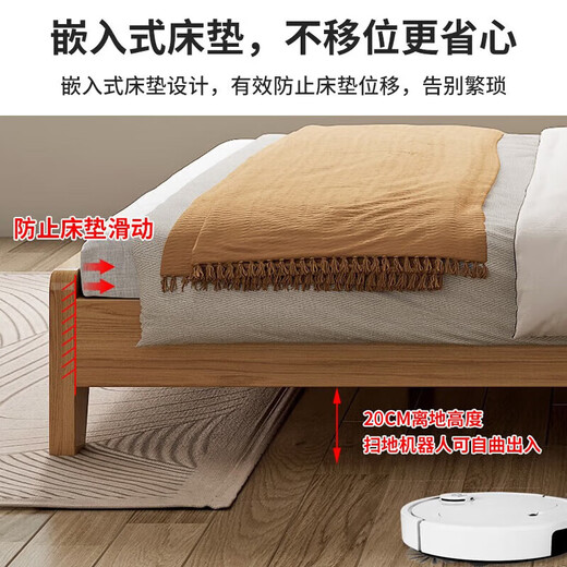 Tongxinya solid wood bed double bed master bedroom king bed pure solid wood 1.5 meters 1.8 meters single bed rental house bed wedding bed single bed (recommended by the store manager) 1.5*2 meters