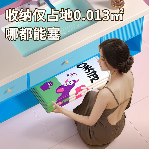 一键折叠免安装泡澡桶游泳洗浴桶家用新生婴儿游泳加厚小孩洗澡盆 紫色小怪兽65*70 标准款（坐垫+排水+5浴袋+收纳）