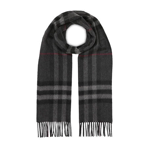 BURBERRY classic plaid cashmere scarf for men and women, Burberry autumn and winter scarf with tassel trim, charcoal gray 80155381 size: length 168*width 30cm