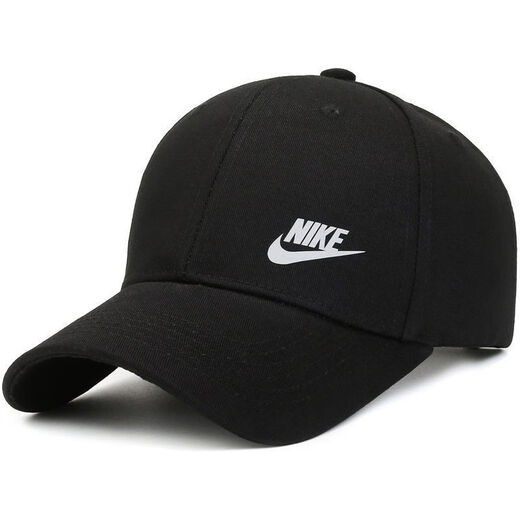 MICHAEL JORDAN-NIKE hats for men and women, spring and summer pure cotton baseball caps, casual hard-top peaked caps, fashionable and versatile, sun protection and fishing, Nike pure cotton letter hook black, Nike adjustable (55-60cm)