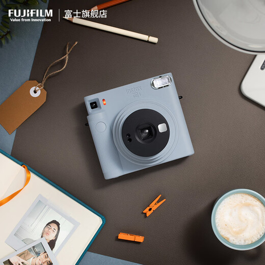 FUJIFILM Instax SQ1 Instant Imaging Camera Square Photo Paper Glacier Blue Package 1 Contains 40 sheets of white edge photo paper + peripheral accessories Official standard