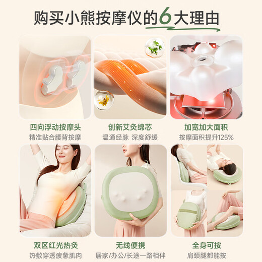 Bear waist massager for shoulders, neck, legs, back and cervical vertebra massage instrument for kneading and hot compresses, portable waist protector for lumbar muscle strain, recommended for birthdays, gifts for older girls, Christmas gifts, and New Year's Day